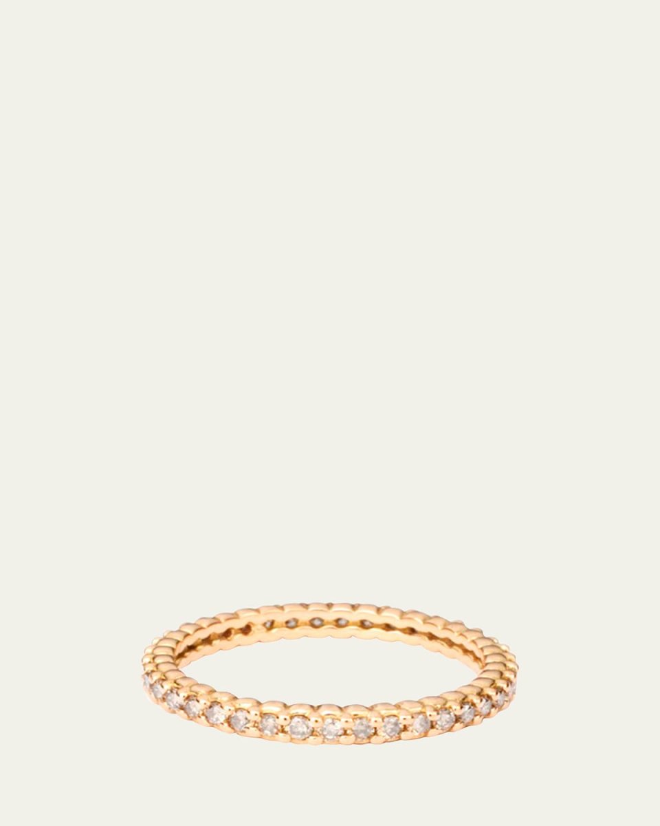 18K Pink Gold Pinpoint Diamond Eternity Ring, 2.5mm